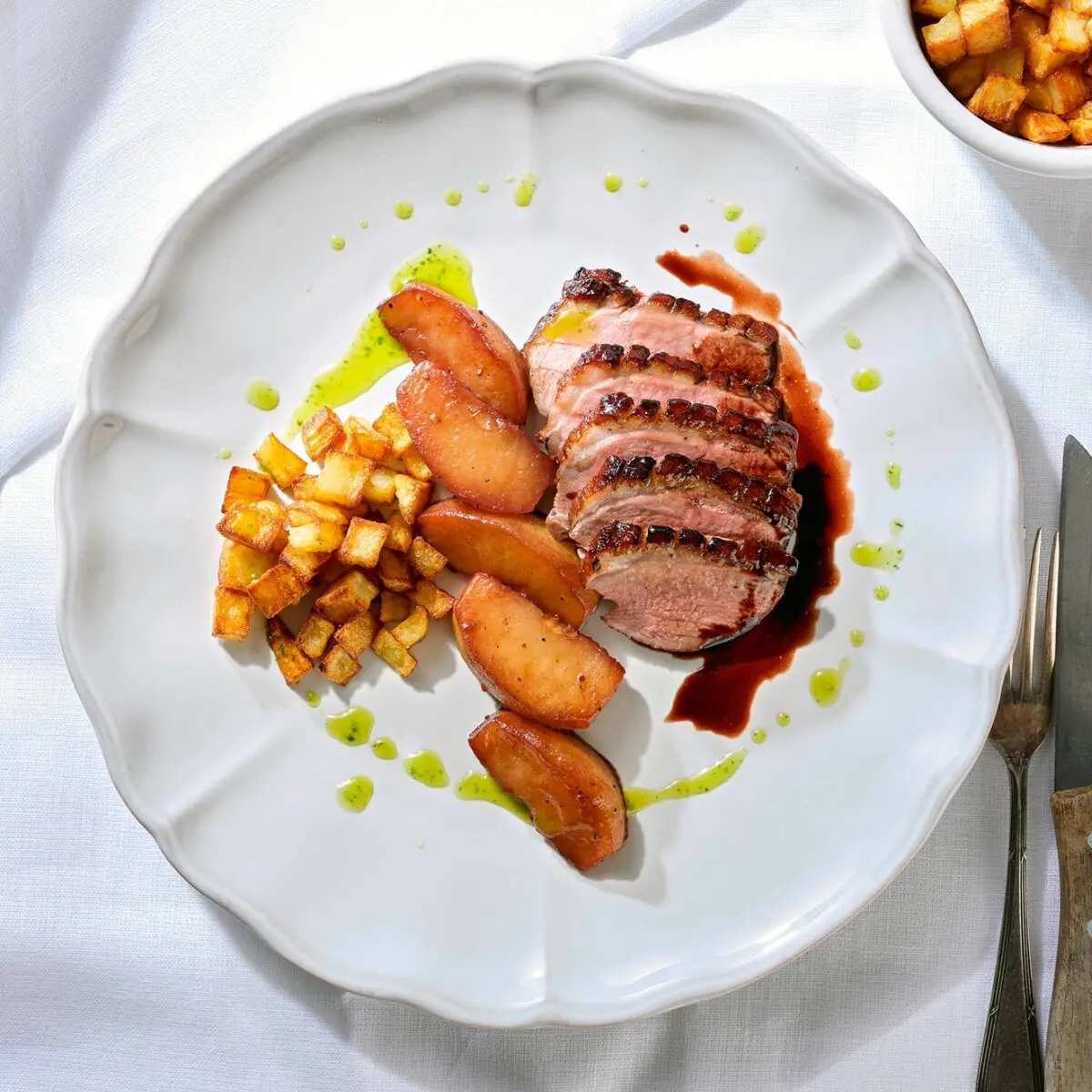 Entenbrust mit Glasierten Äpfeln