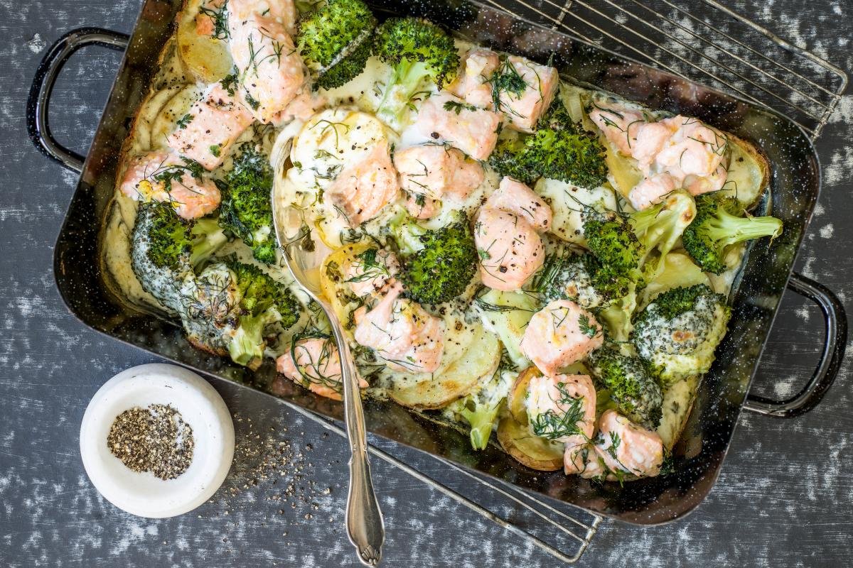 Lachs-Broccoli-Auflauf